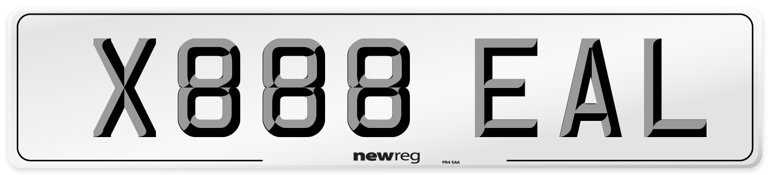 X888 EAL Number Plate from New Reg